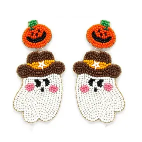 Cowboy Ghost Seed Bead Earring