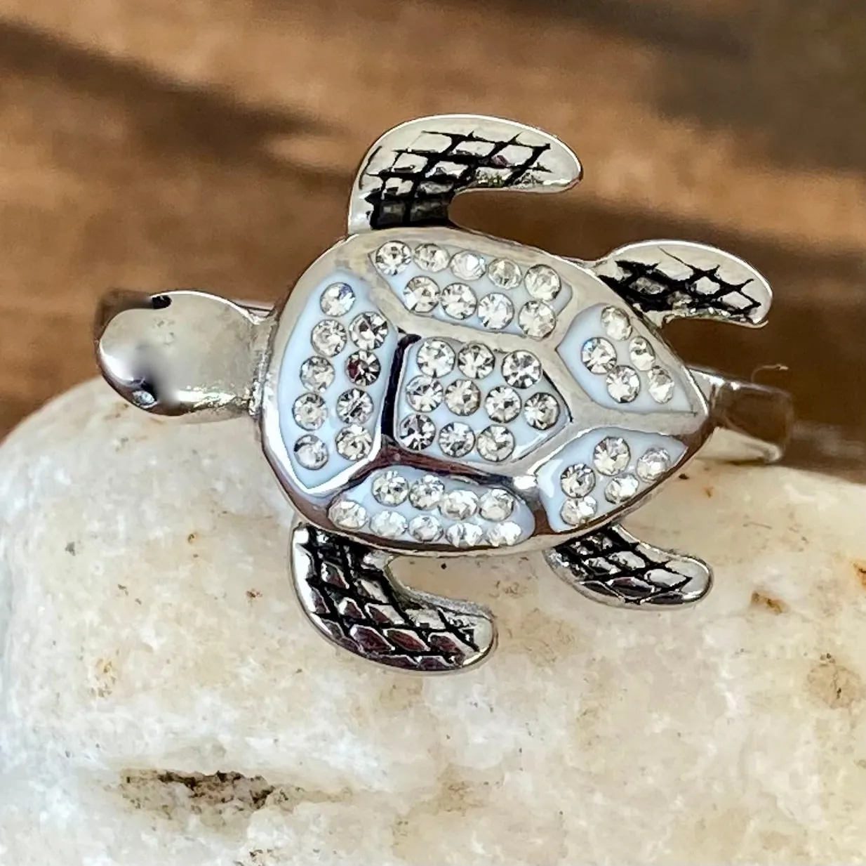 Crystal Turtle Ring - R61