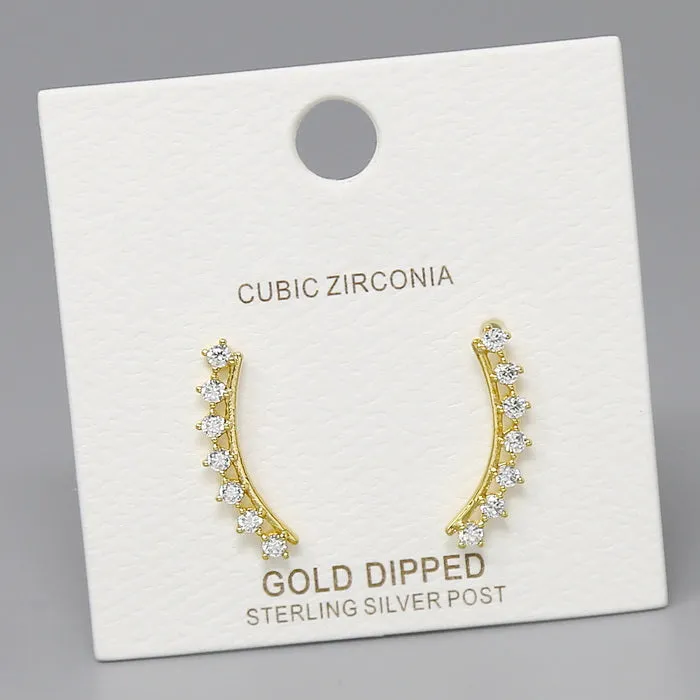 Curved CZ Pave Ear Crawlers