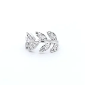 CZ Leaf Ear Cuff - Silver