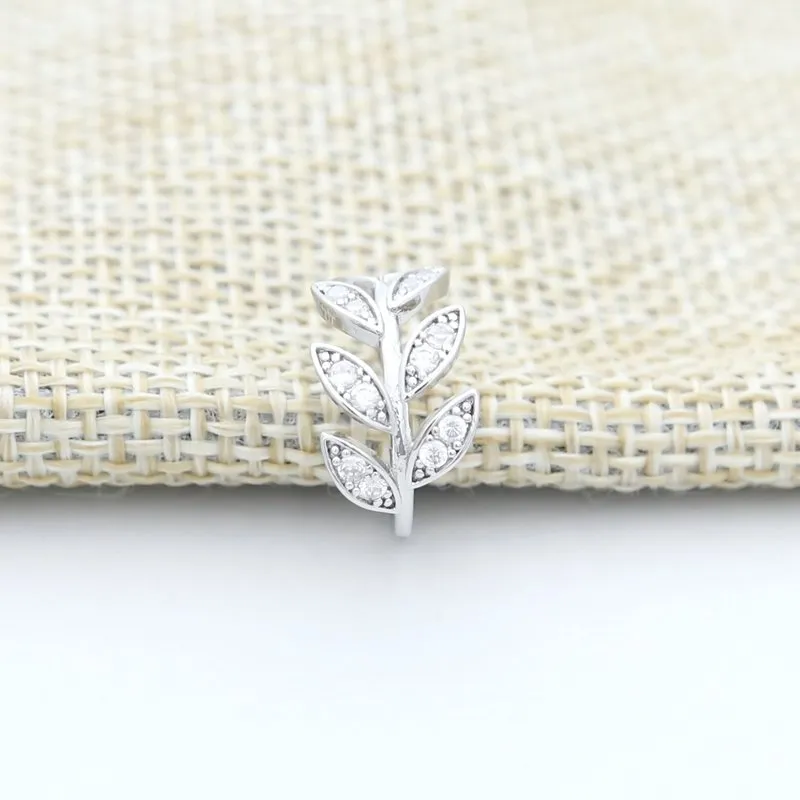 CZ Leaf Ear Cuff - Silver