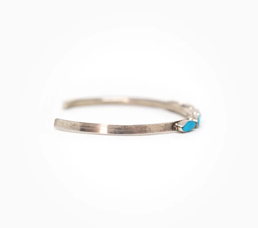 Dainty 5 Stone Turquoise Cuff