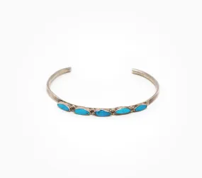 Dainty 5 Stone Turquoise Cuff