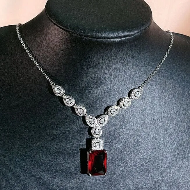 Dazzling Beauty Ruby Gemstone Pendant Necklace