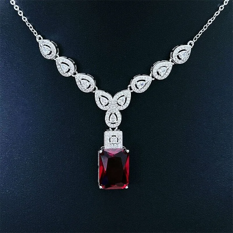 Dazzling Beauty Ruby Gemstone Pendant Necklace