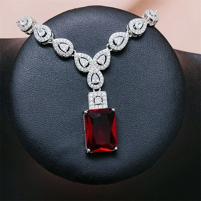 Dazzling Beauty Ruby Gemstone Pendant Necklace