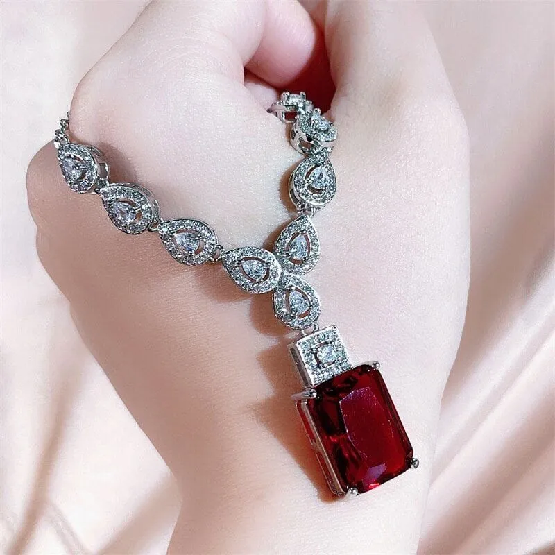 Dazzling Beauty Ruby Gemstone Pendant Necklace