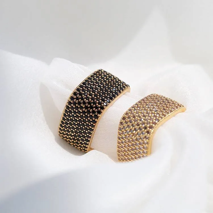 Dazzling Square Zirconia Encrusted Ring