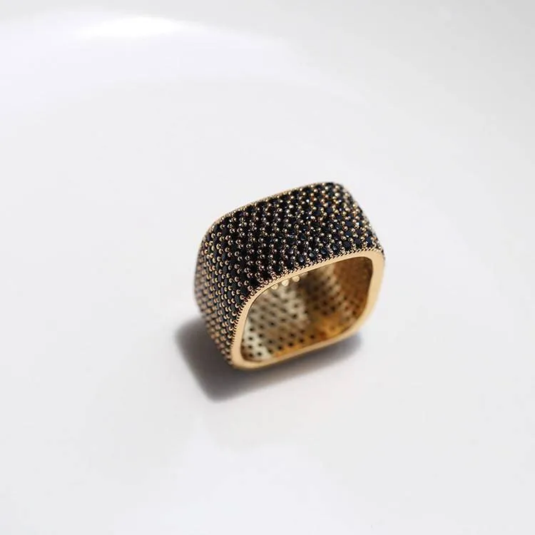 Dazzling Square Zirconia Encrusted Ring