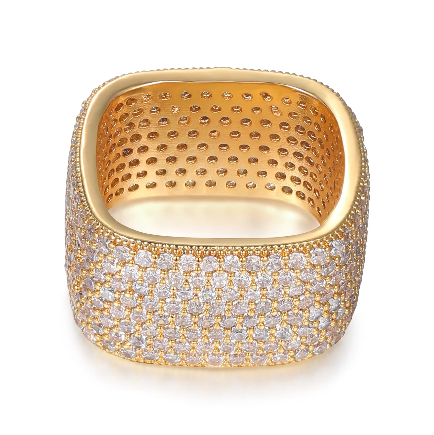 Dazzling Square Zirconia Encrusted Ring