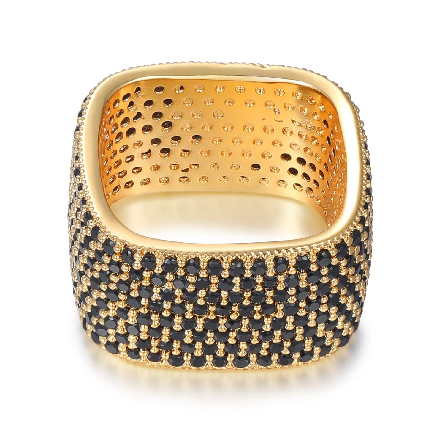 Dazzling Square Zirconia Encrusted Ring