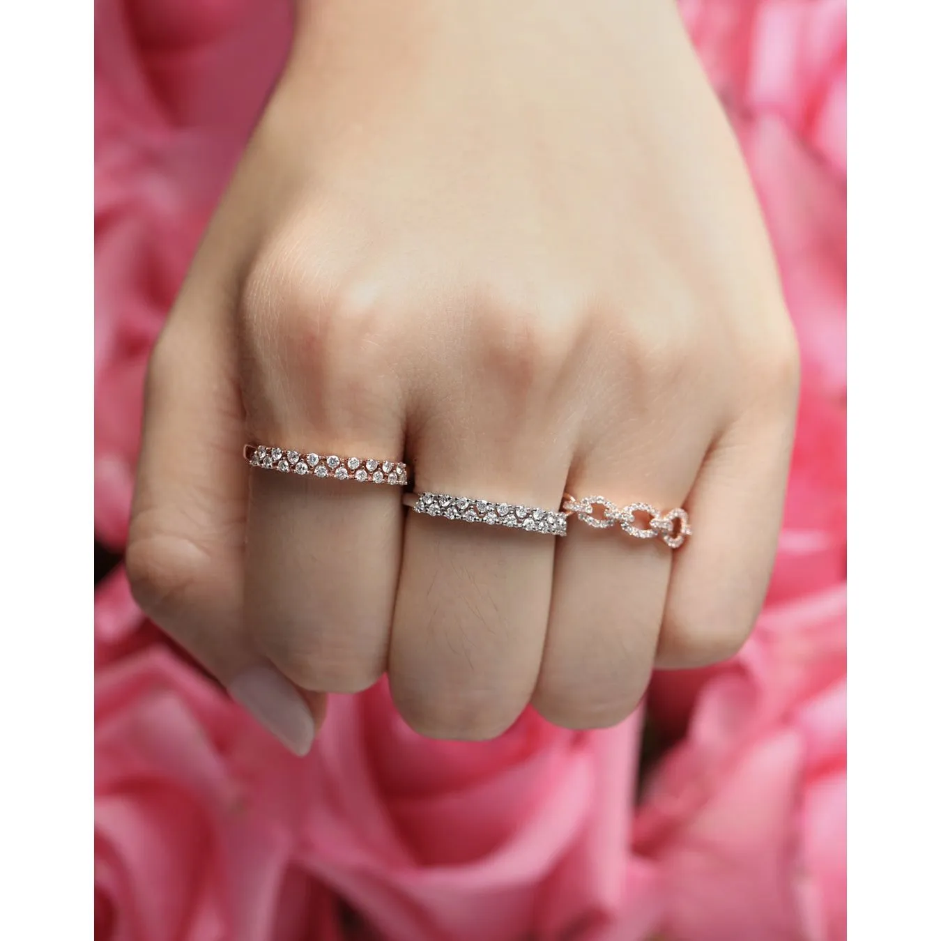 Diamond Chain Link Ring