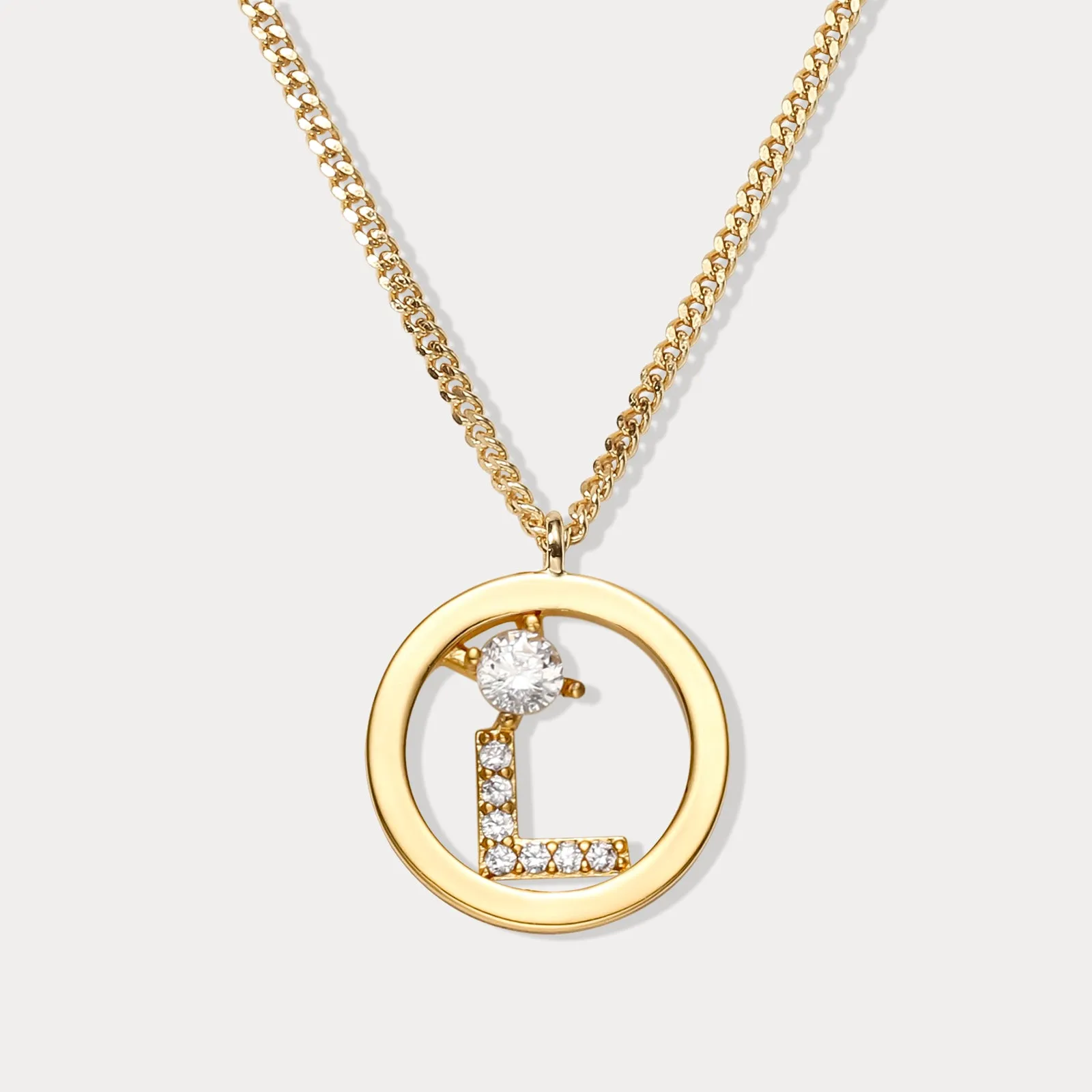 Diamond Letter Chain Necklace