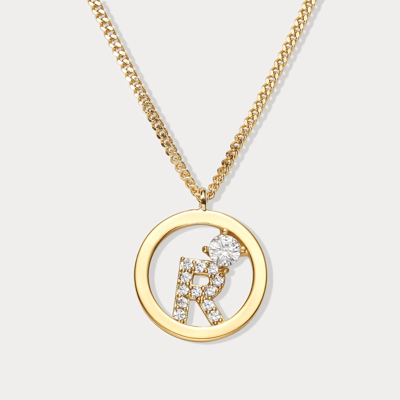 Diamond Letter Chain Necklace