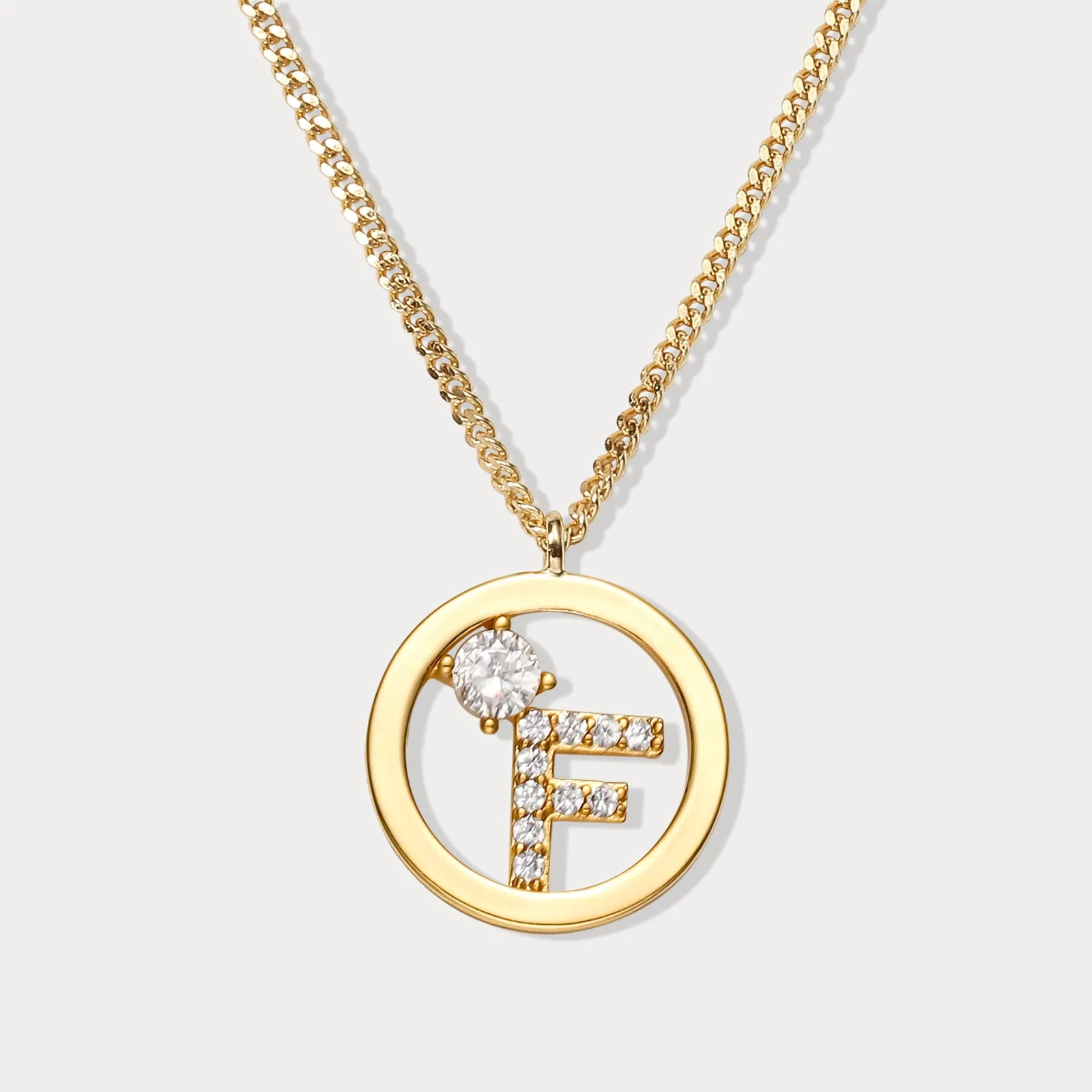 Diamond Letter Chain Necklace