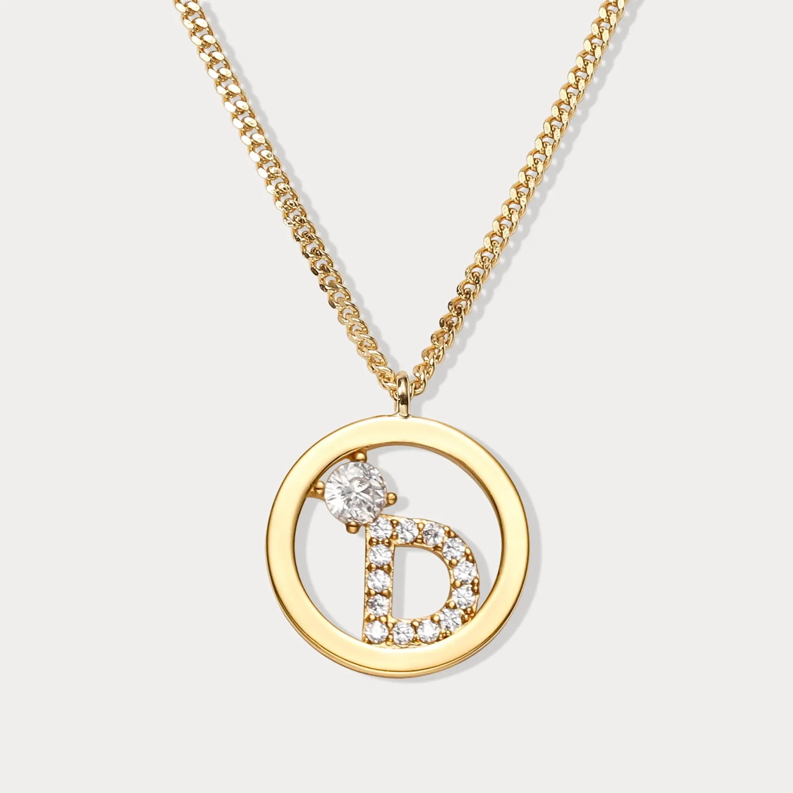 Diamond Letter Chain Necklace