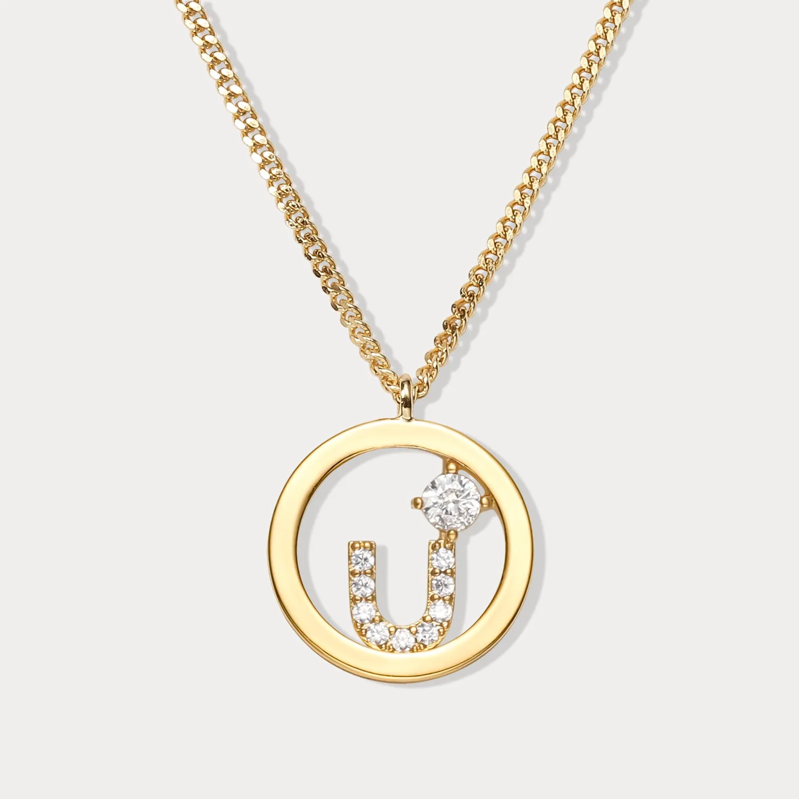 Diamond Letter Chain Necklace