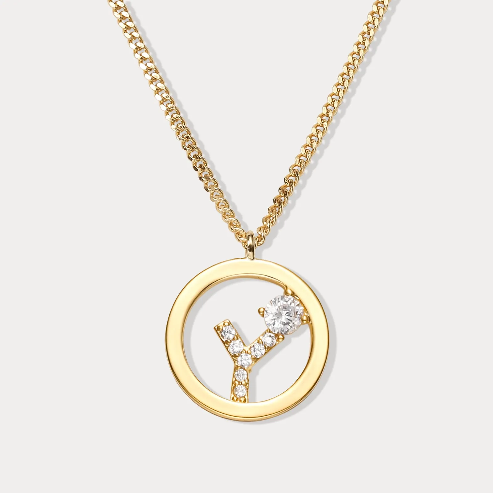 Diamond Letter Chain Necklace