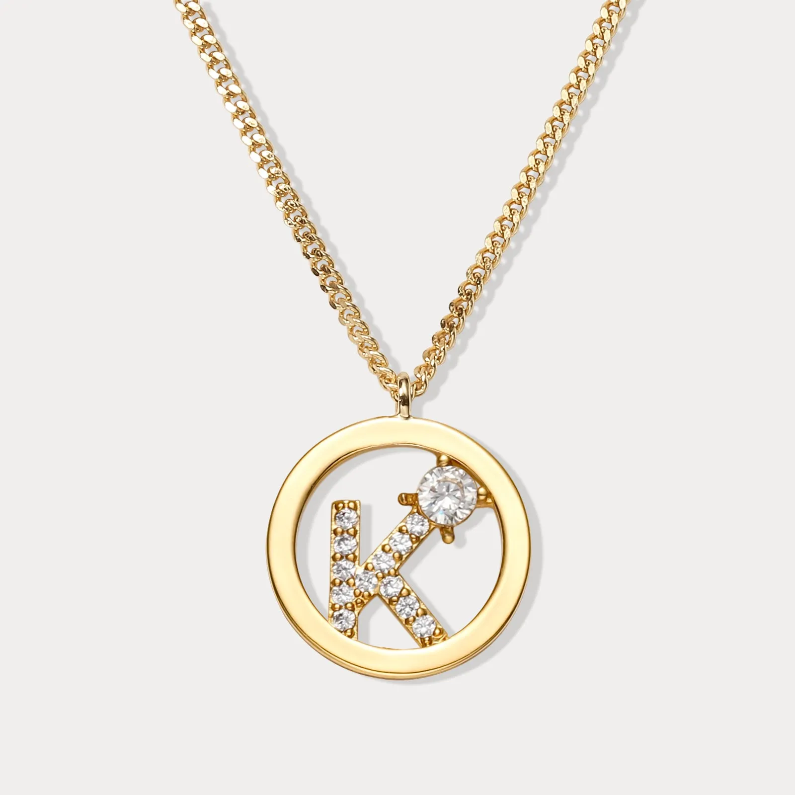 Diamond Letter Chain Necklace