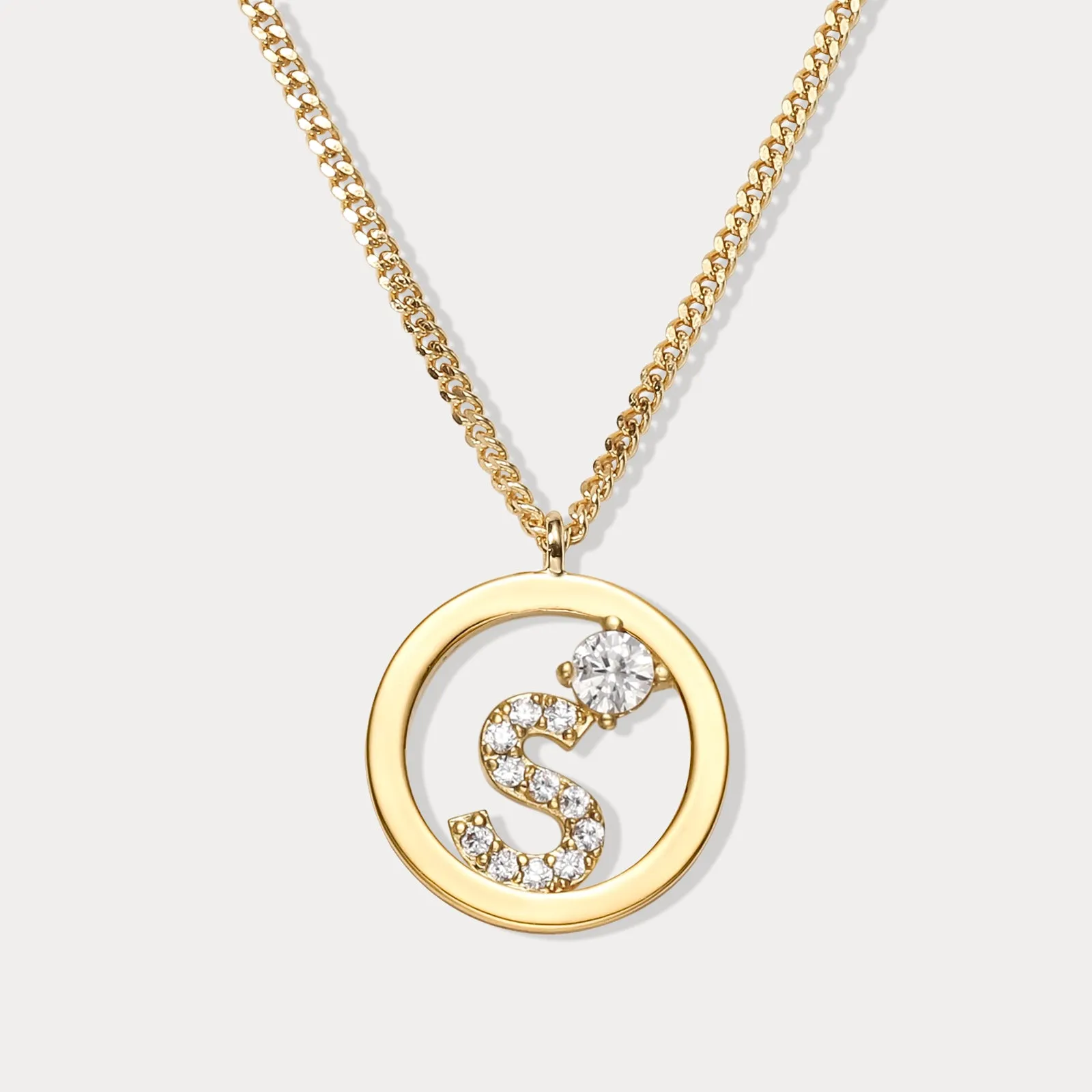 Diamond Letter Chain Necklace