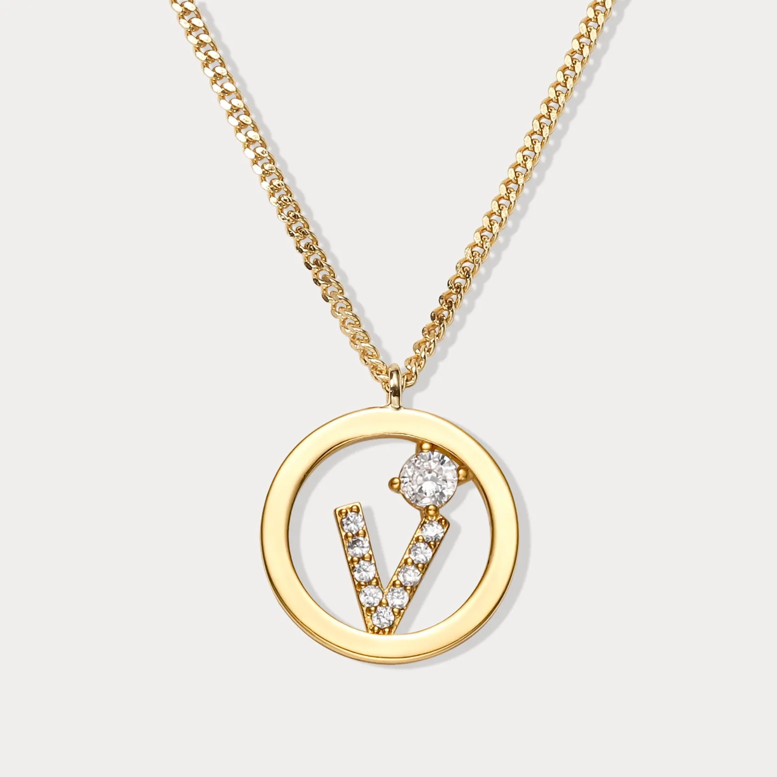 Diamond Letter Chain Necklace