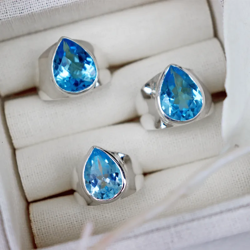 Dipti Swiss Blue Topaz Ring