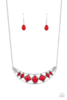 Emblazoned Era Red Necklace - Paparazzi Accessories