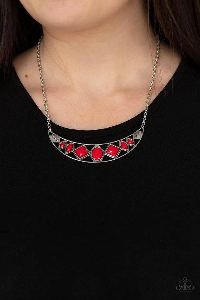 Emblazoned Era Red Necklace - Paparazzi Accessories