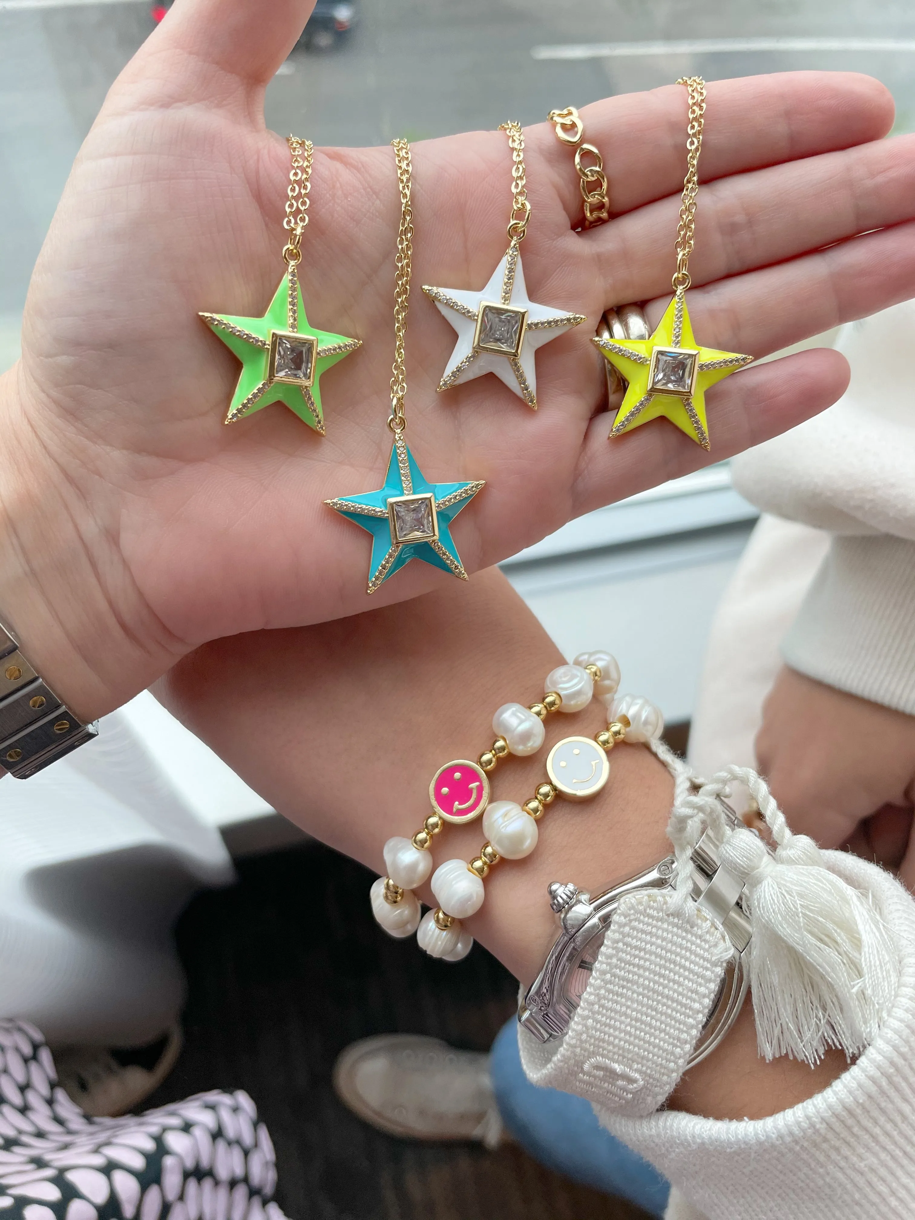 Enamel Star pendant necklace