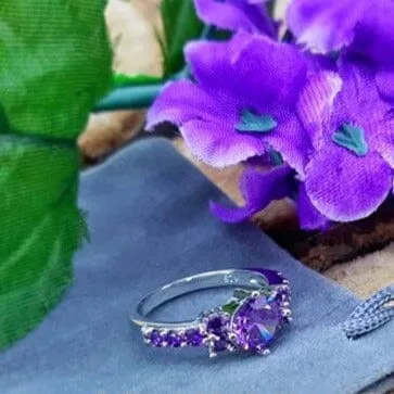 Eternity Simulated Amethyst Ring