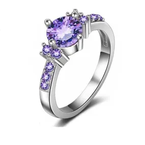 Eternity Simulated Amethyst Ring