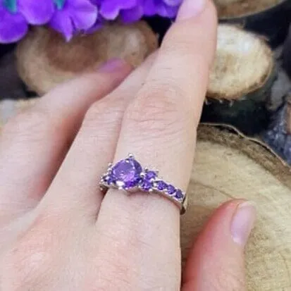 Eternity Simulated Amethyst Ring