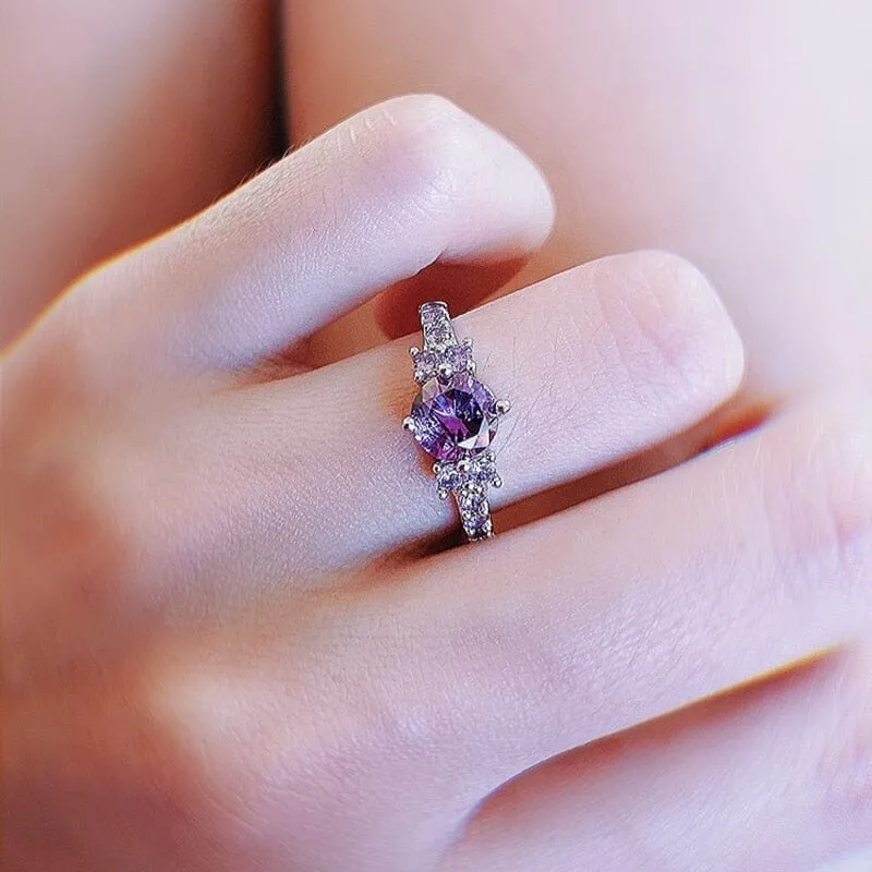 Eternity Simulated Amethyst Ring