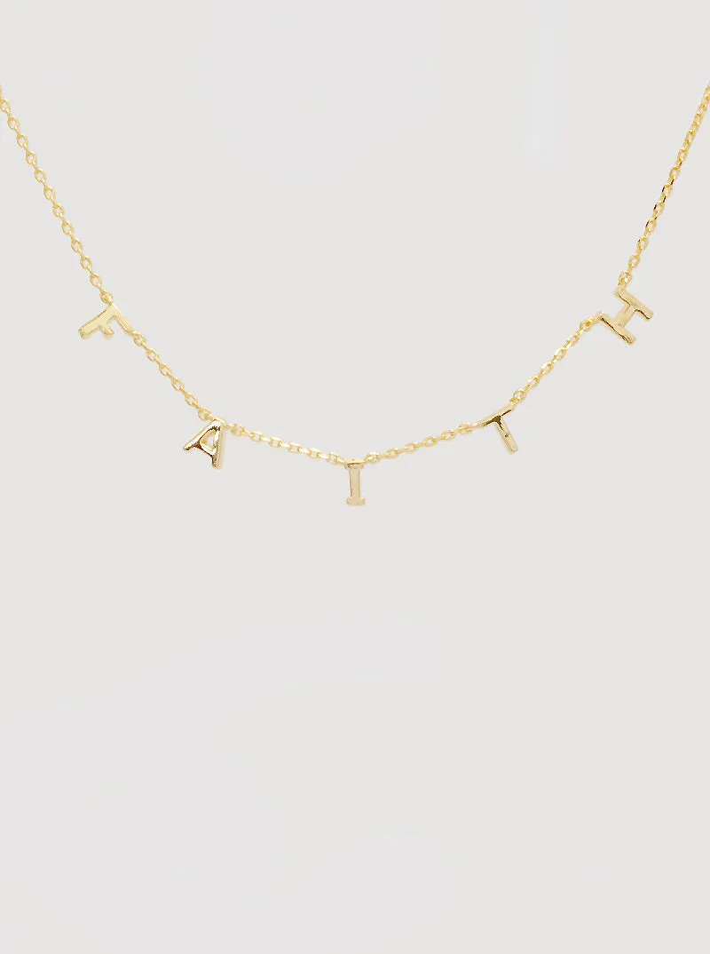 Faith Letter Gold Necklace