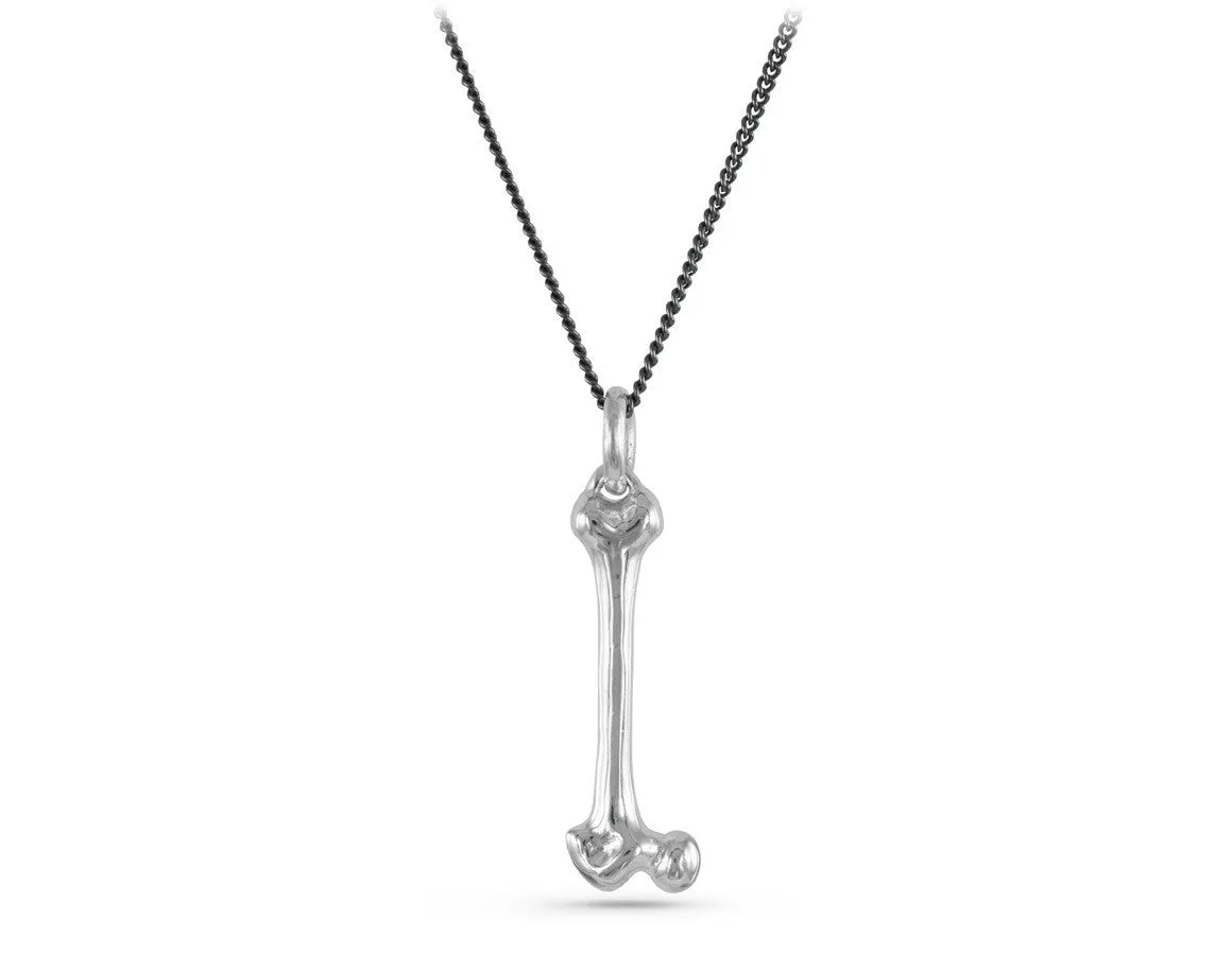 Femur Bone Necklace - Silver