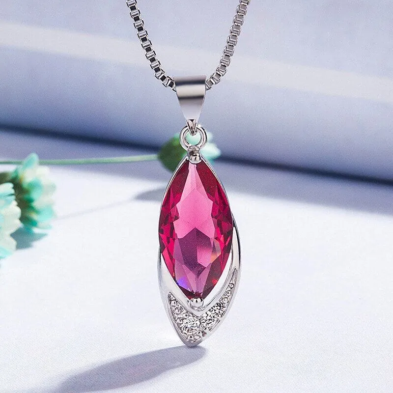 Fine Creative Ruby Necklace - 925 Sterling Silver