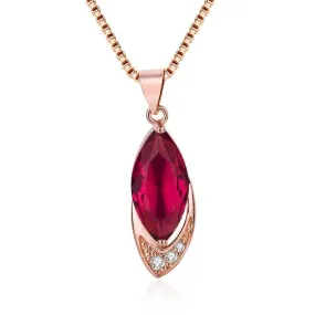 Fine Creative Ruby Necklace - 925 Sterling Silver