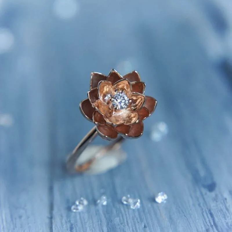 Fresh Lotus Small Moonstone Ring