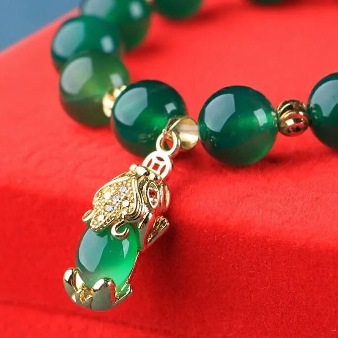 Genuine Natural Green Jade Chrysoprase Bracelet