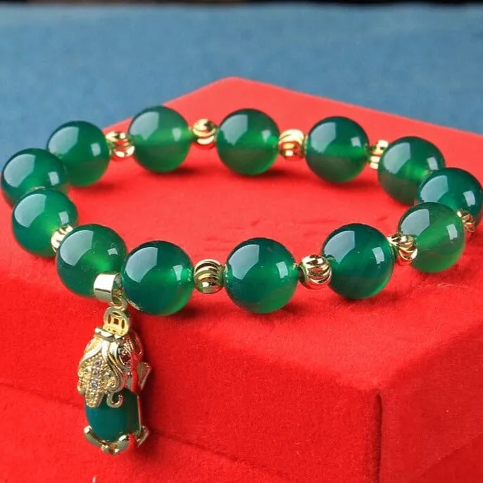 Genuine Natural Green Jade Chrysoprase Bracelet