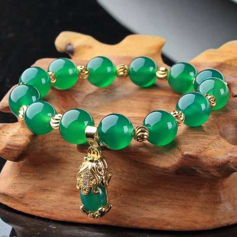 Genuine Natural Green Jade Chrysoprase Bracelet