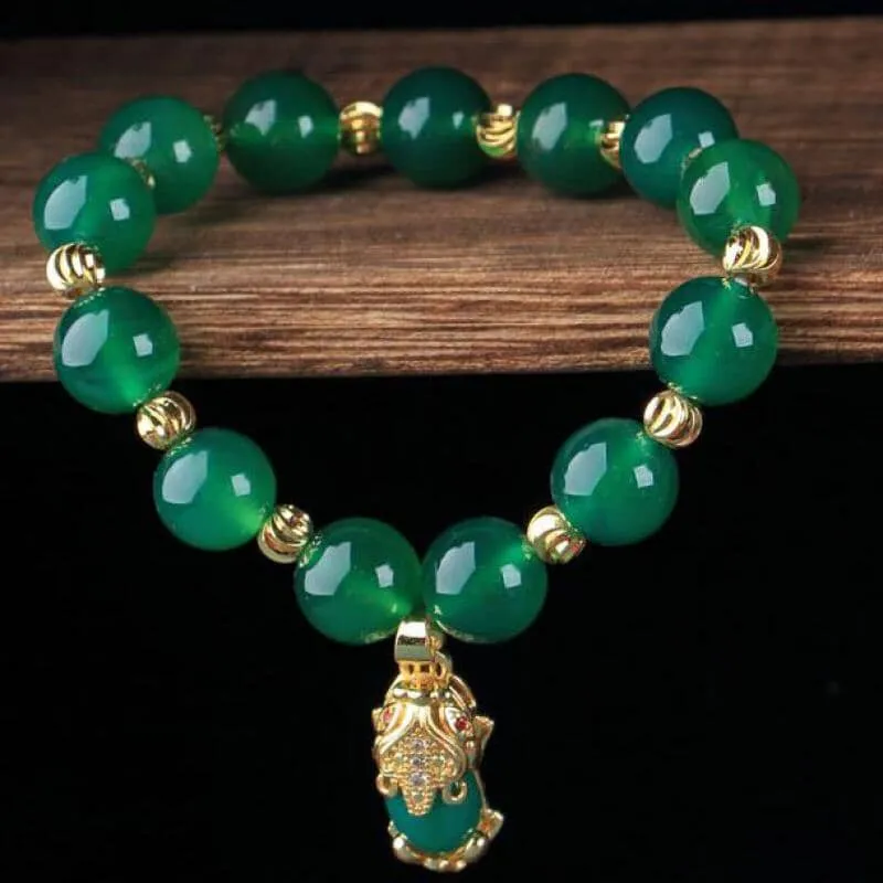 Genuine Natural Green Jade Chrysoprase Bracelet