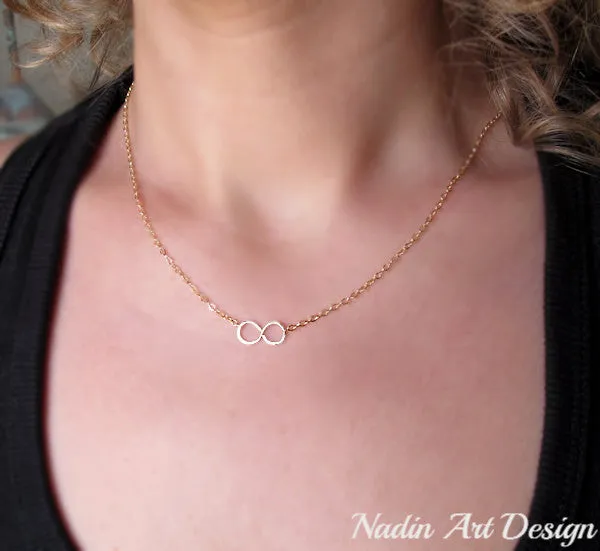 Gold Infinity Pendant Necklace - Gift for Her