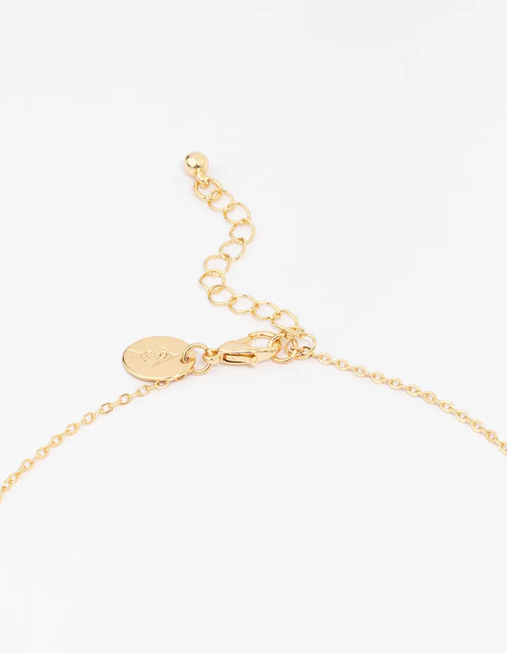 Gold Plated Diamante Capsule Shard Pendant Necklace