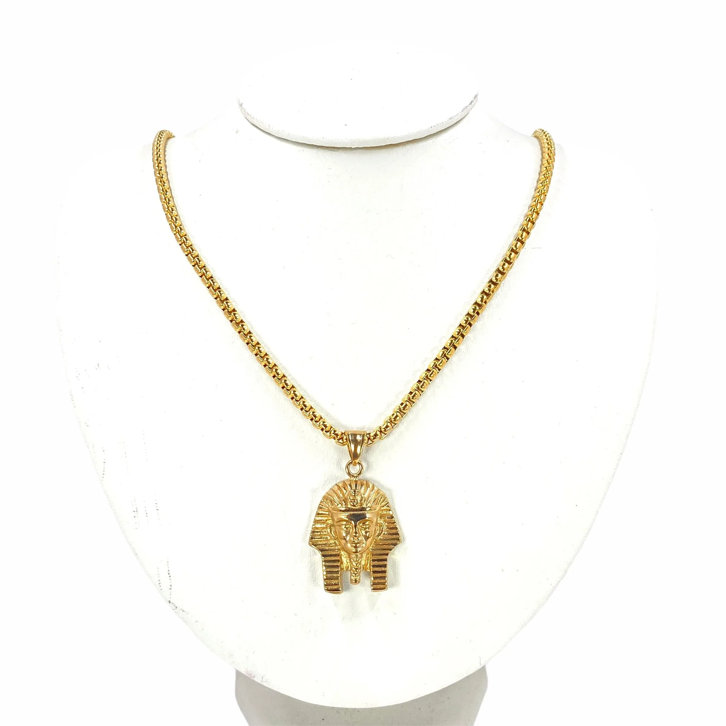 Gold Sphinx Pendant and Necklace