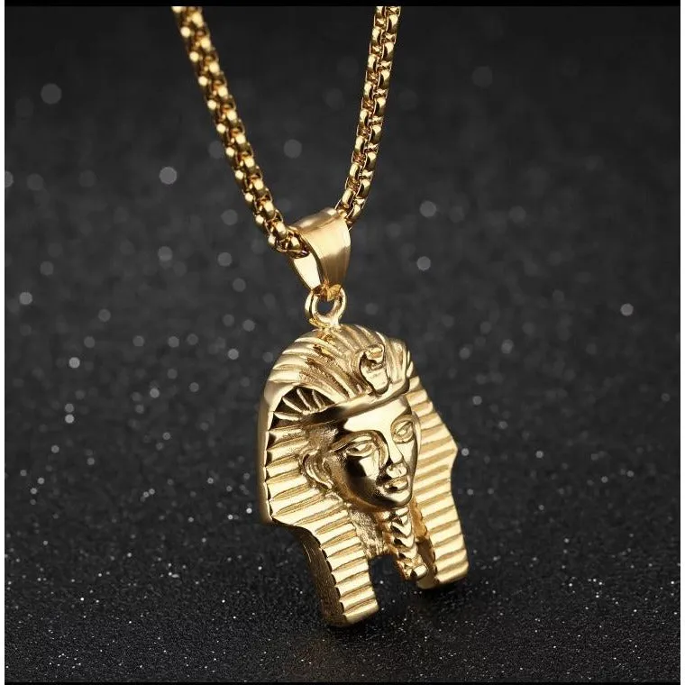 Gold Sphinx Pendant and Necklace