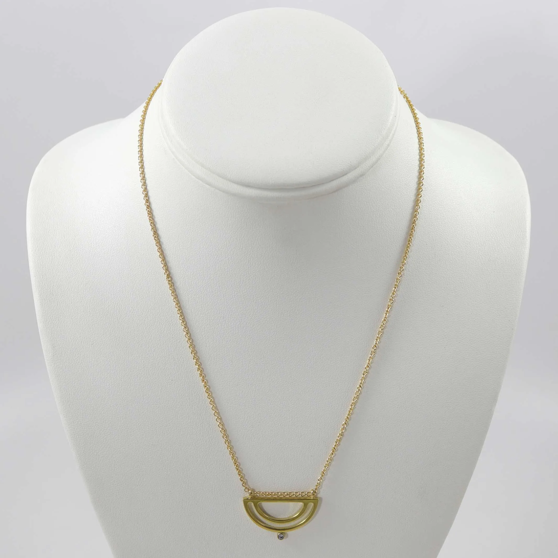 Gold Strata Half Moon Necklace