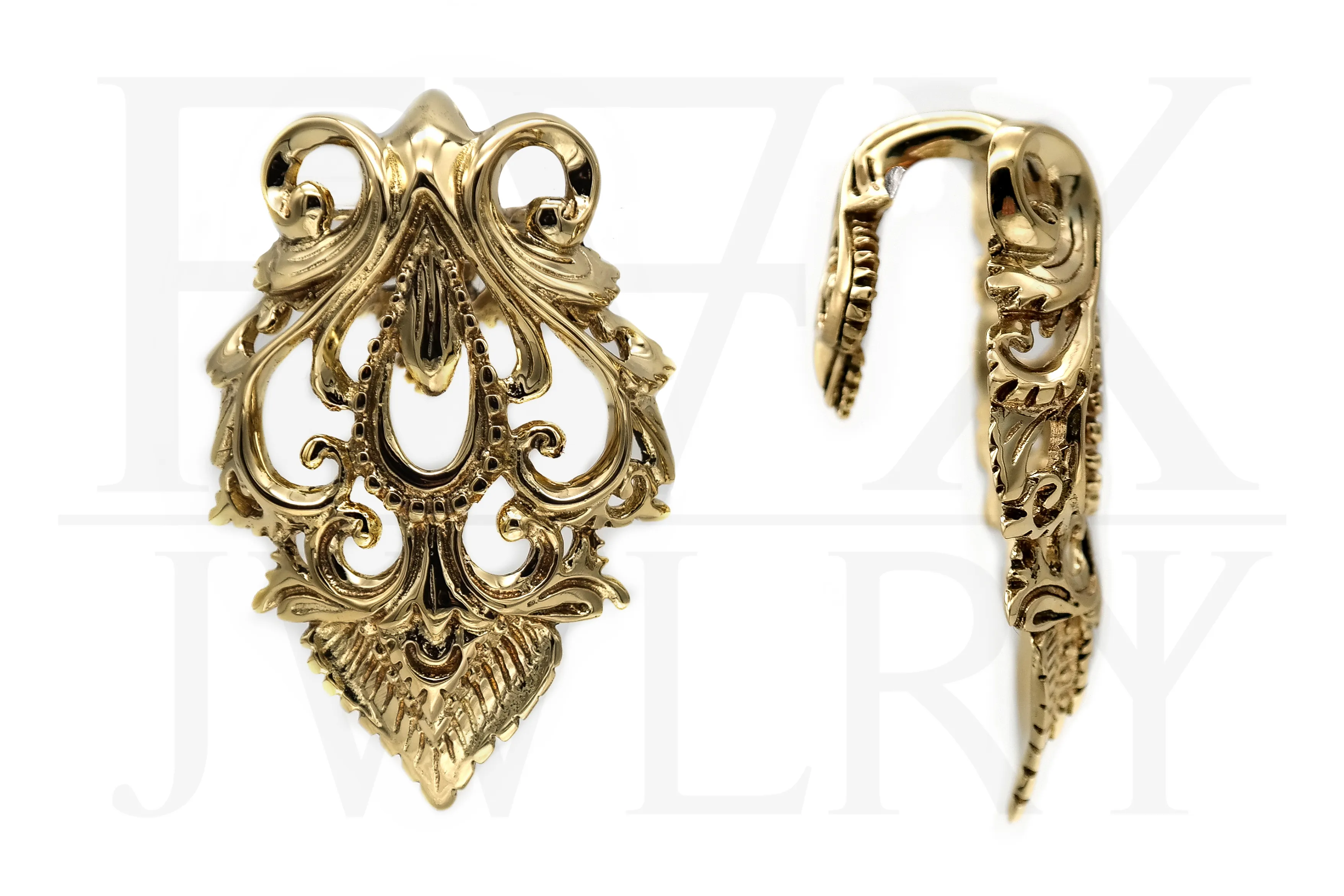 Golden Baroque Ear Weights