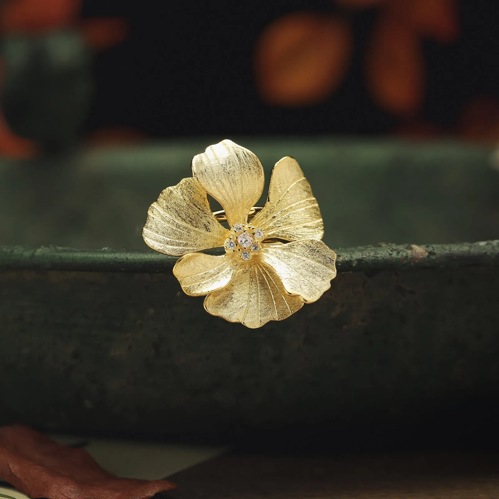 Golden Peony Ring