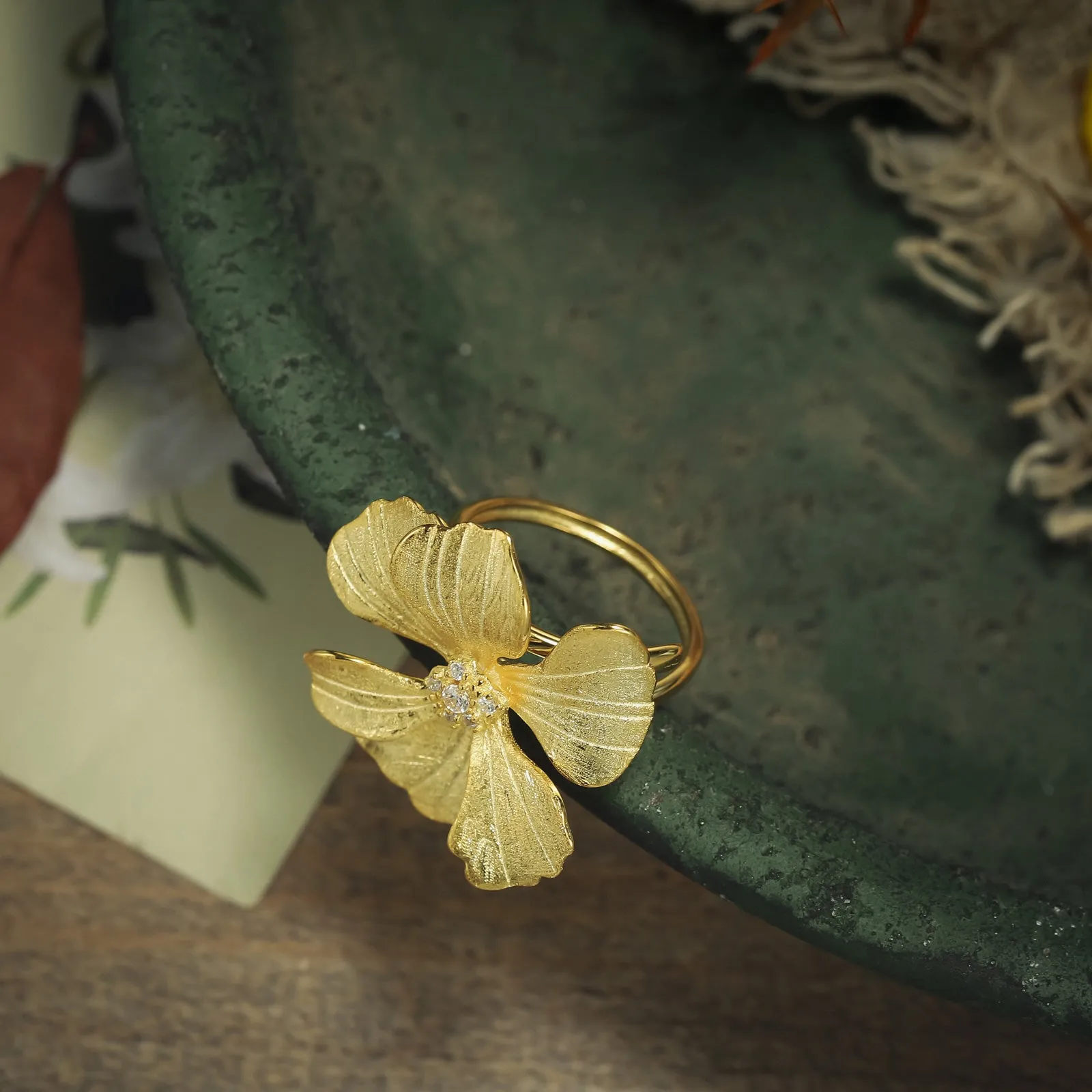 Golden Peony Ring